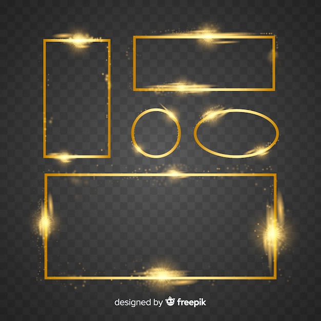 Free vector realistic golden frames set