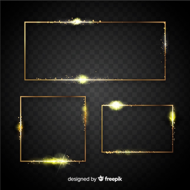 Free vector realistic golden frames set