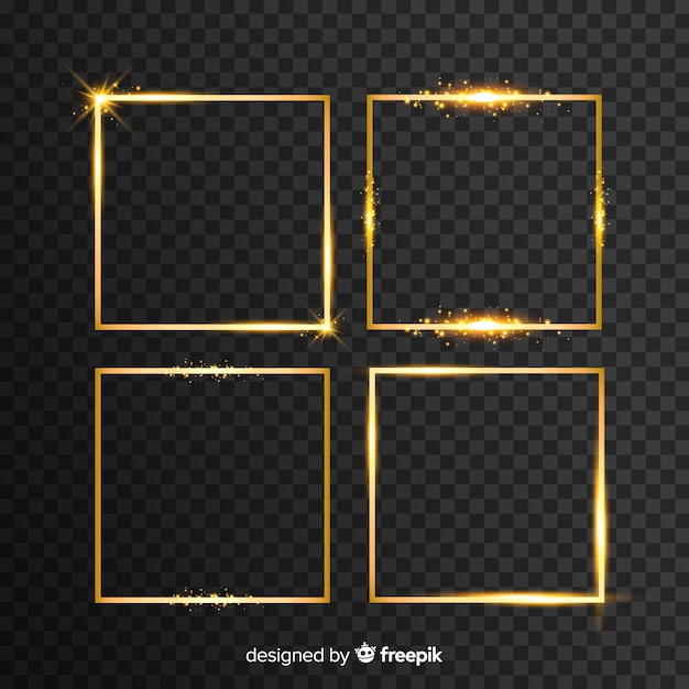 Free vector realistic golden frames set