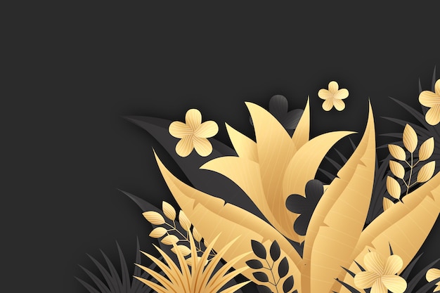 Realistic golden leaves background