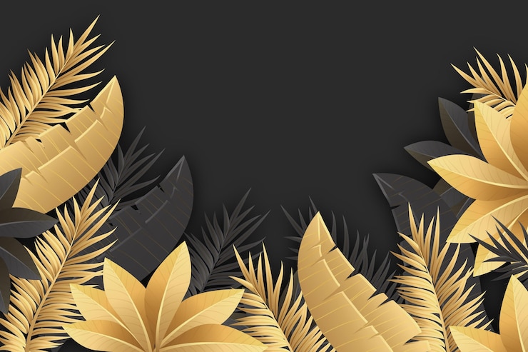 Free Vector realistic golden leaves background