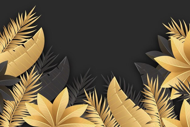 Realistic golden leaves background