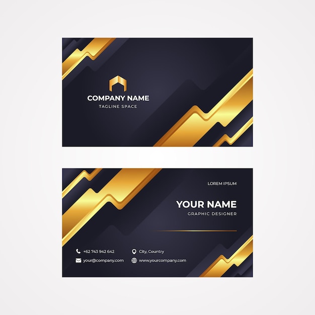 Free vector realistic golden luxury business cards