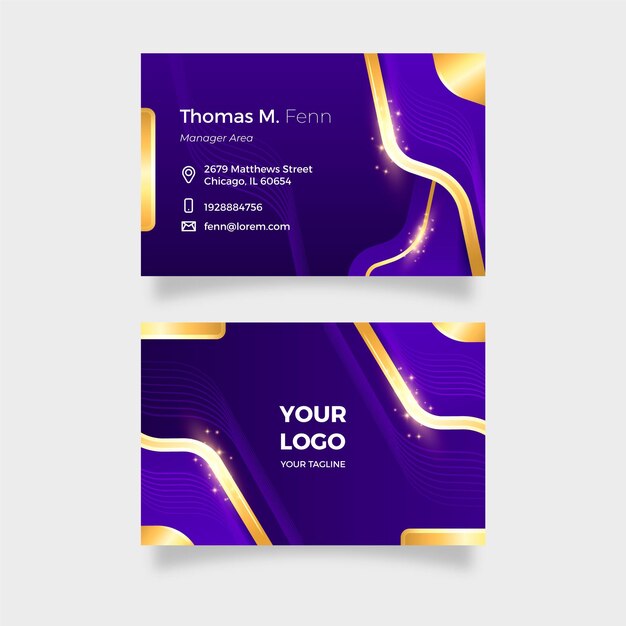 Realistic golden luxury business cards