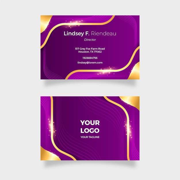 Free vector realistic golden luxury business cards