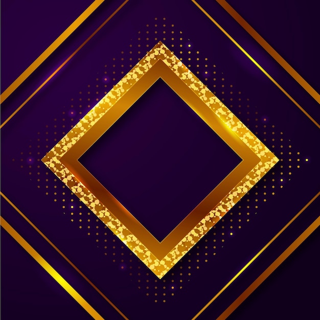 Realistic golden luxury frame template