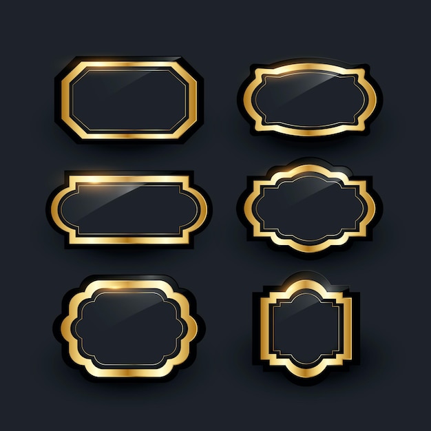 Realistic golden luxury frames collection