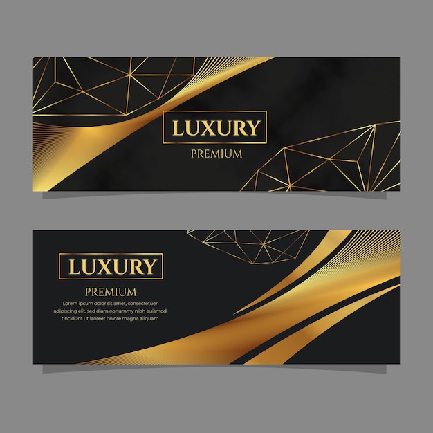 Free vector realistic golden luxury vertical banners set