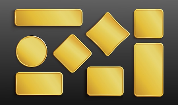 Free vector realistic golden plate set