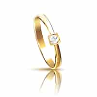 Free vector realistic golden ring with diamond