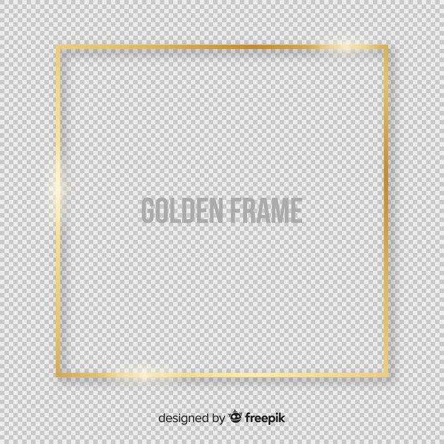 Realistic golden squared frame