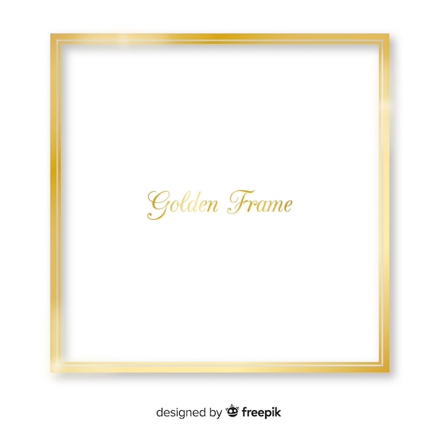 Free vector realistic golden squared frame