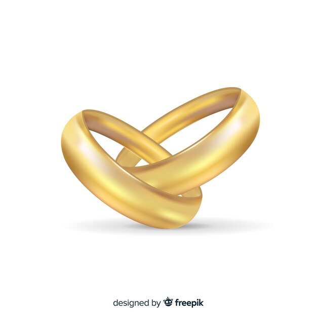 Реалистичные золотые обручальные кольца