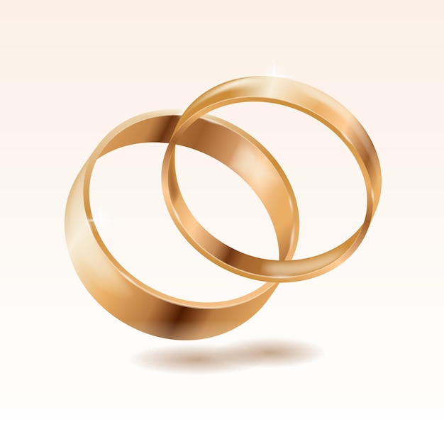リアルな金色の結婚指輪