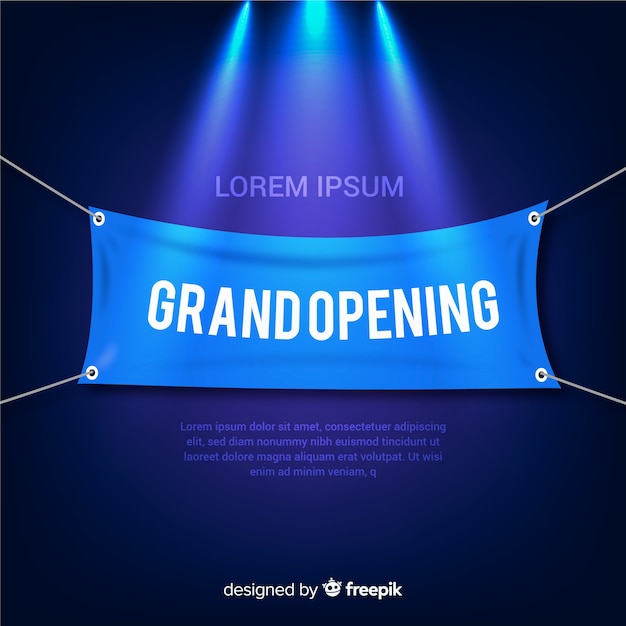 Free vector realistic grand opening background with spotlight