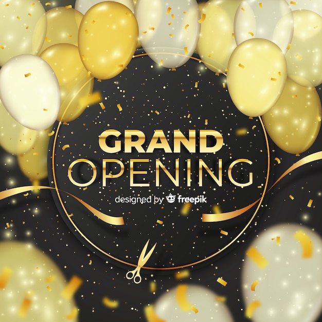 Realistic grand opening background
