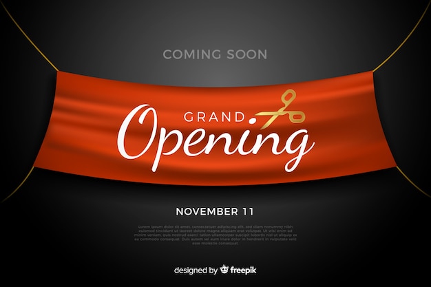 Free vector realistic grand opening banner template