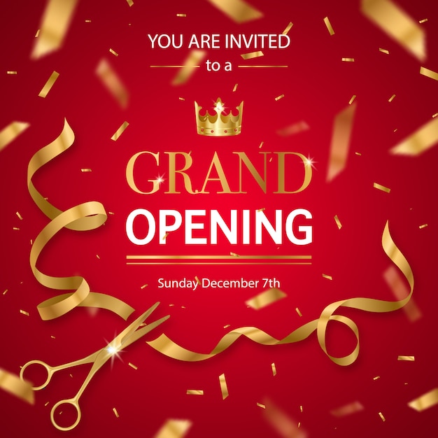 Realistic grand opening invitation