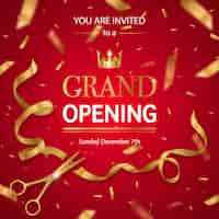 Free vector realistic grand opening invitation