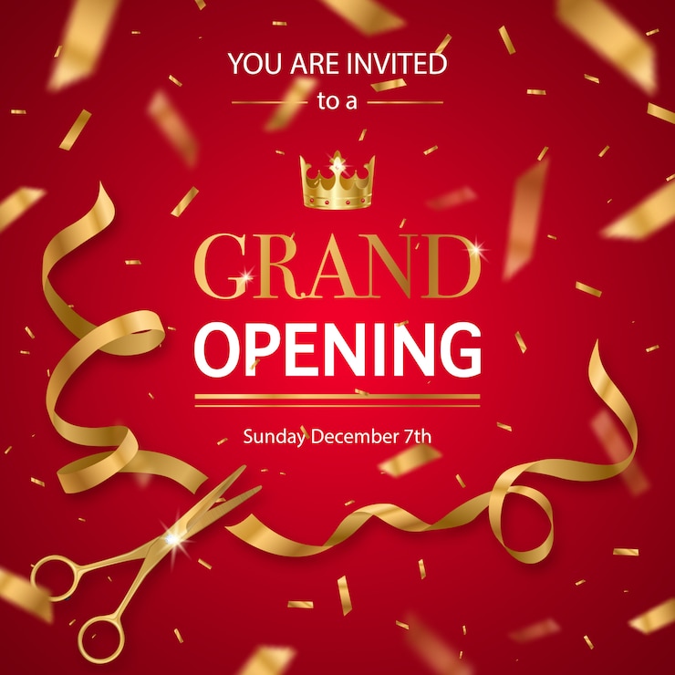 Free Vector realistic grand opening invitation 