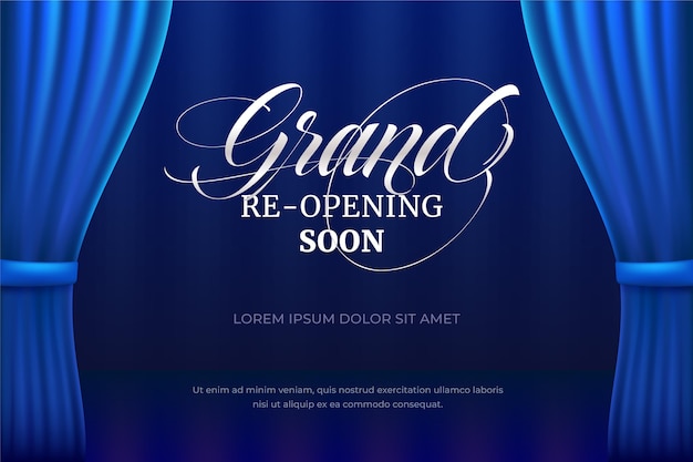 Free vector realistic grand re-opening soon background