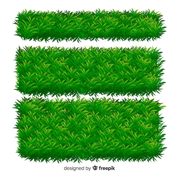 Realistic grass banner template collection