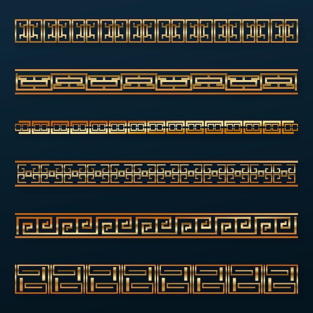 Realistic greek border design illustration