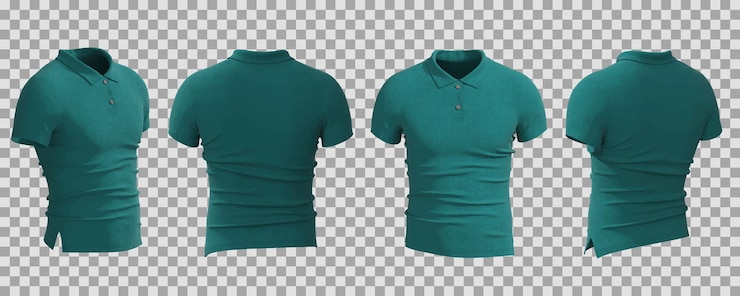 Free Vector realistic green male polo shirt in different view