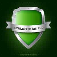 Free vector realistic green shield background