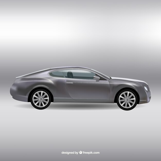 Realistic grey car