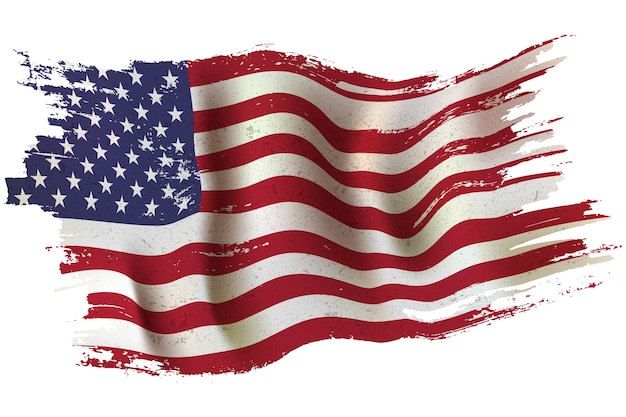 Free vector realistic grunge american flag