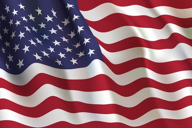 Реалистичный гранж-американский флаг
