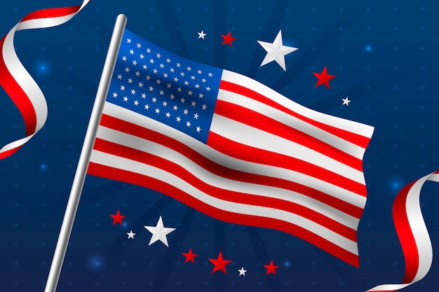 Free vector realistic grunge american flag