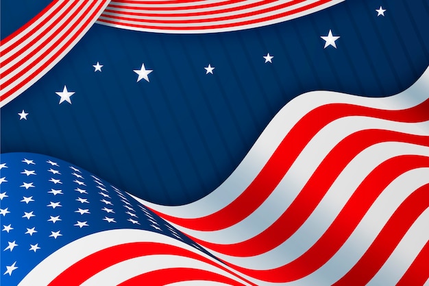 Реалистичный гранж-американский флаг