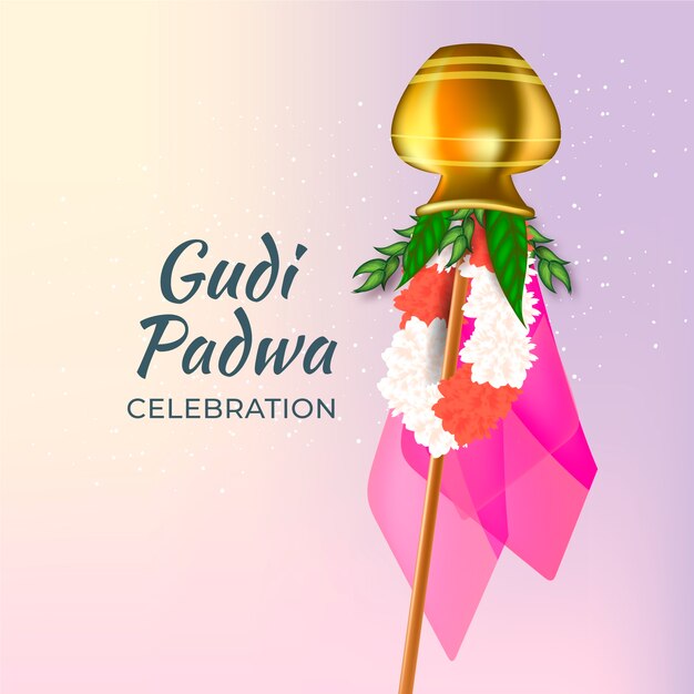 Realistic gudi padwa design