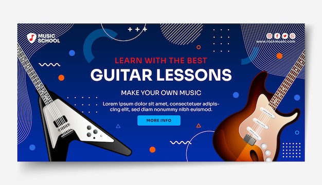 Realistic guitar lessons sale background