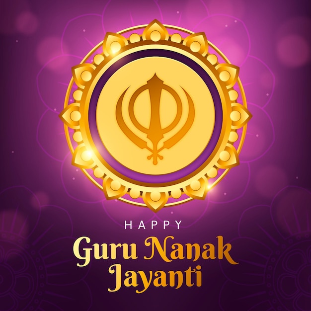 Free vector realistic guru nanak jayanti