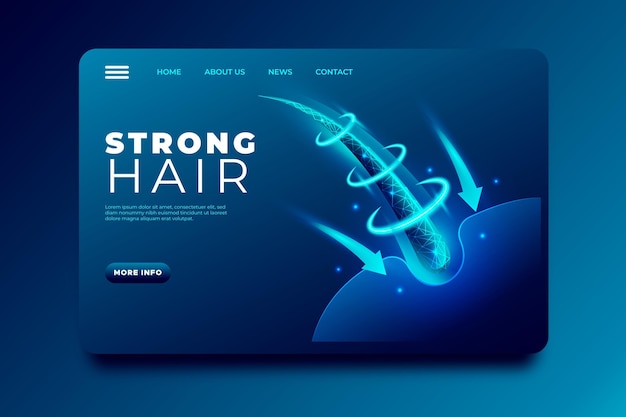 Free vector realistic hair loss treatment landing page