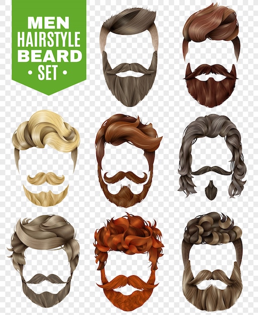 Free vector realistic hairstyle set