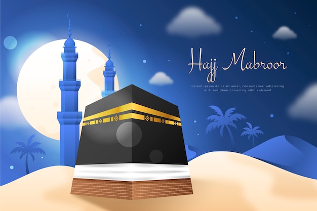 Realistic hajj event background