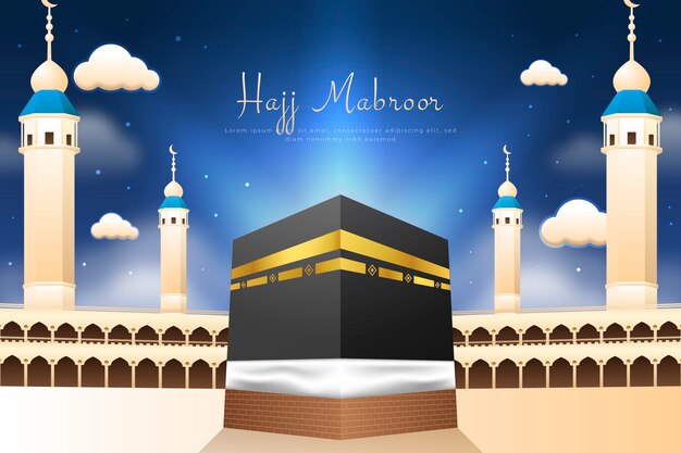 Realistic hajj event city background