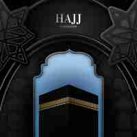 Free vector realistic hajj illustration with mecca