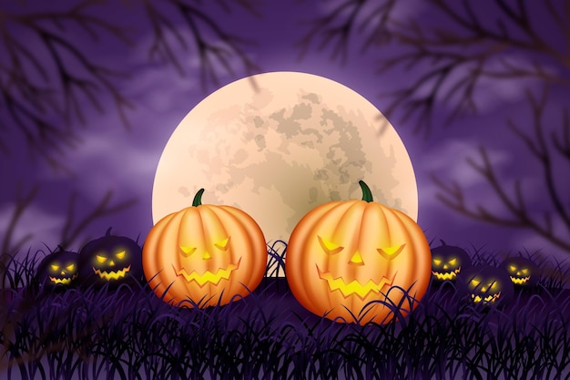 Realistic halloween background