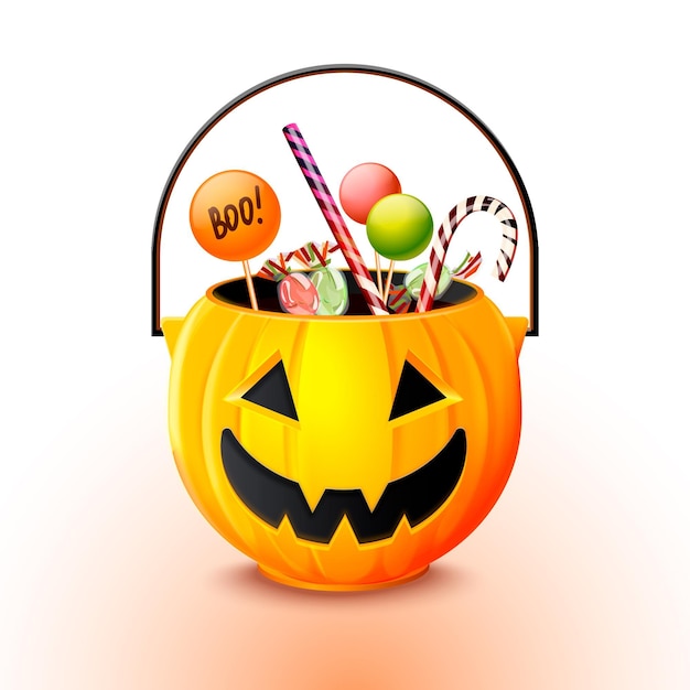 Free vector realistic halloween bag illustration