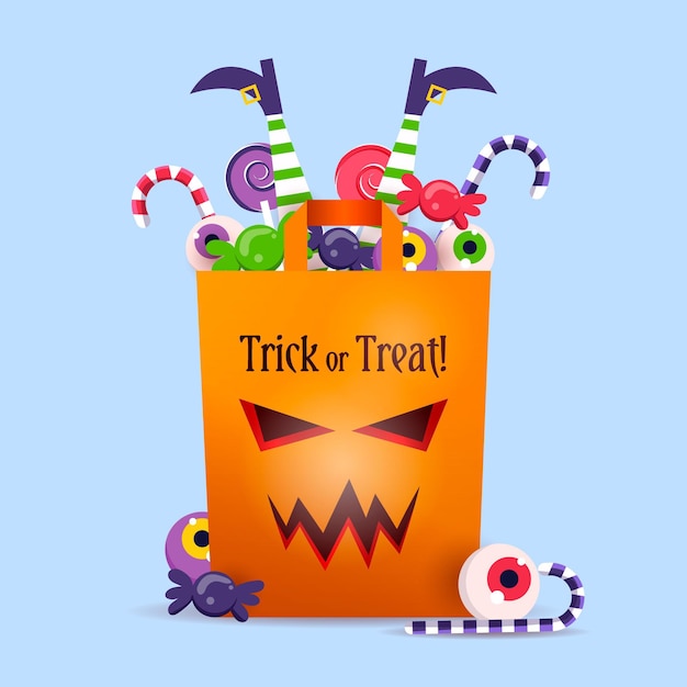 Free vector realistic halloween bag