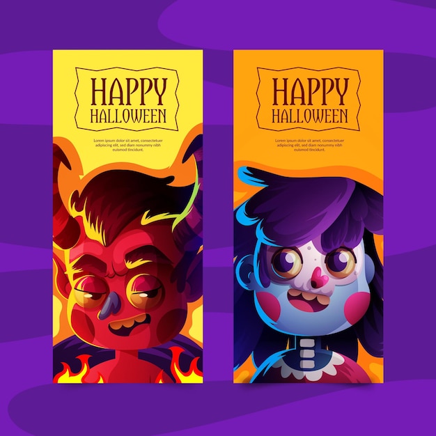 Realistic halloween banners