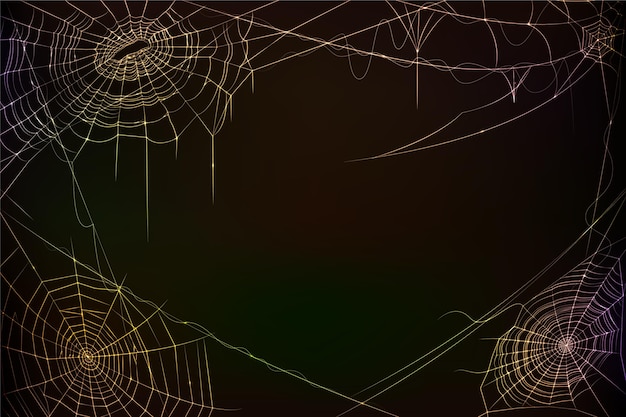 Realistic halloween cobweb background