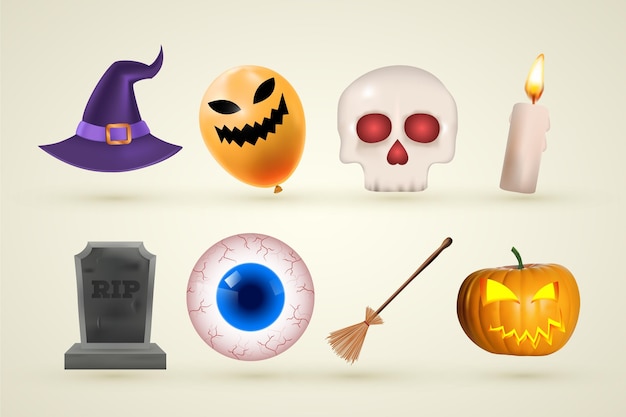 リアルなハロウィーン要素コレクション