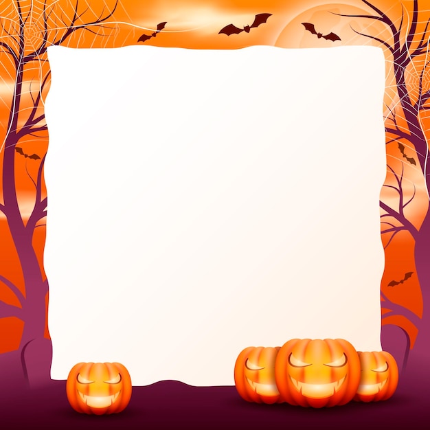 Modello di cornice di halloween realistico