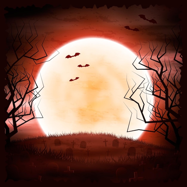 Free vector realistic halloween frame template